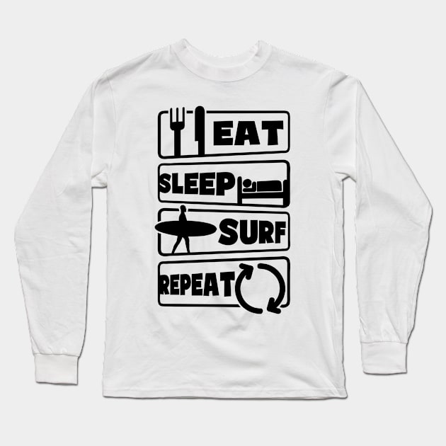 Surfer Shirt | Eat Sleep Repeat Long Sleeve T-Shirt by Gawkclothing